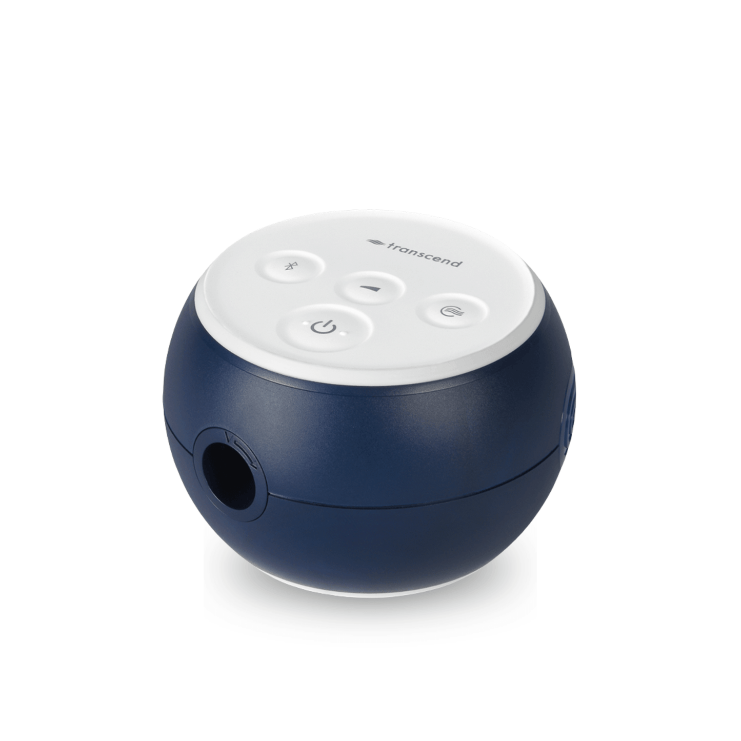 Transcend Micro 510 Auto CPAP Machine in Midnight Blue — angled view showing hose port and control panel