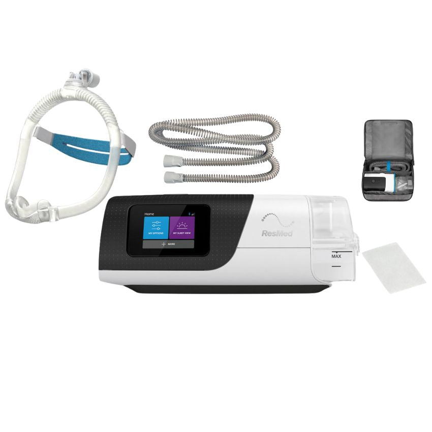Airsense 11 starter package with filter, carry case, tubing, and N30i mask.