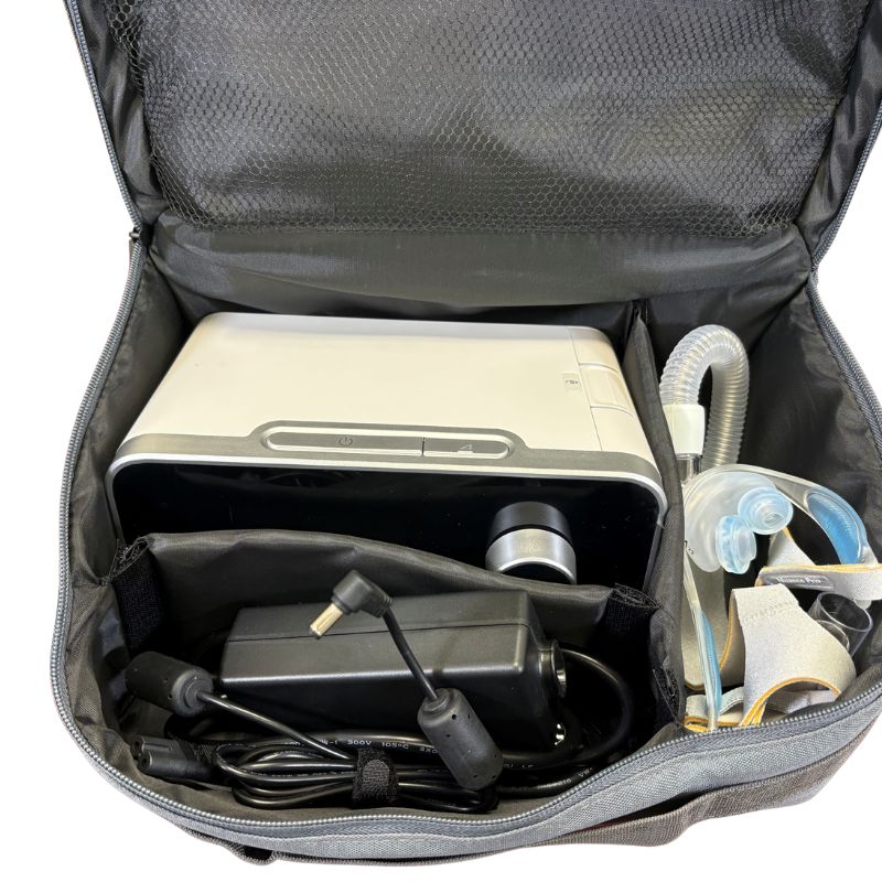 Top view of the open iBreeze CPAP carry case