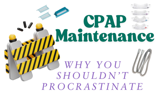 Illustration showing importance of regular CPAP maintenance to avoid therapy problems