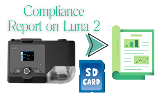Guide to accessing CPAP compliance report on Luna 2 device