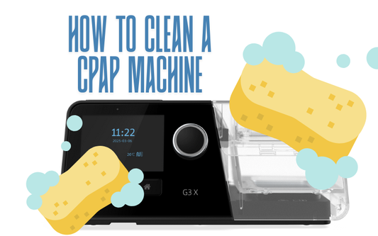 Step-by-step guide showing how to clean and disinfect a CPAP machine, tubing, and mask for safe sleep apnea therapy.