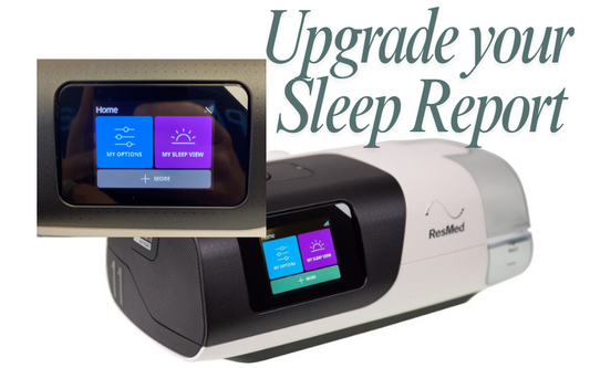 Upgraded AirSense 11 CPAP sleep report showing detailed therapy data