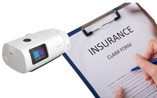 Image of a person filling out their insurance claim form for their CPAP equipment. 