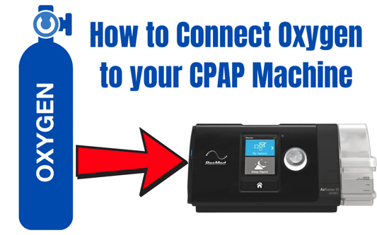 Illustration of how to connect your Oxygen connection to your CPAP machine. 