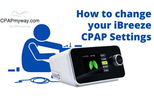 Adjusting comfort settings on iBreeze CPAP machine for sleep apnea therapy