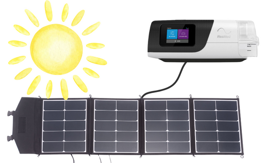 Running your AirSense 11 CPAP machine on a solar charged battery. 