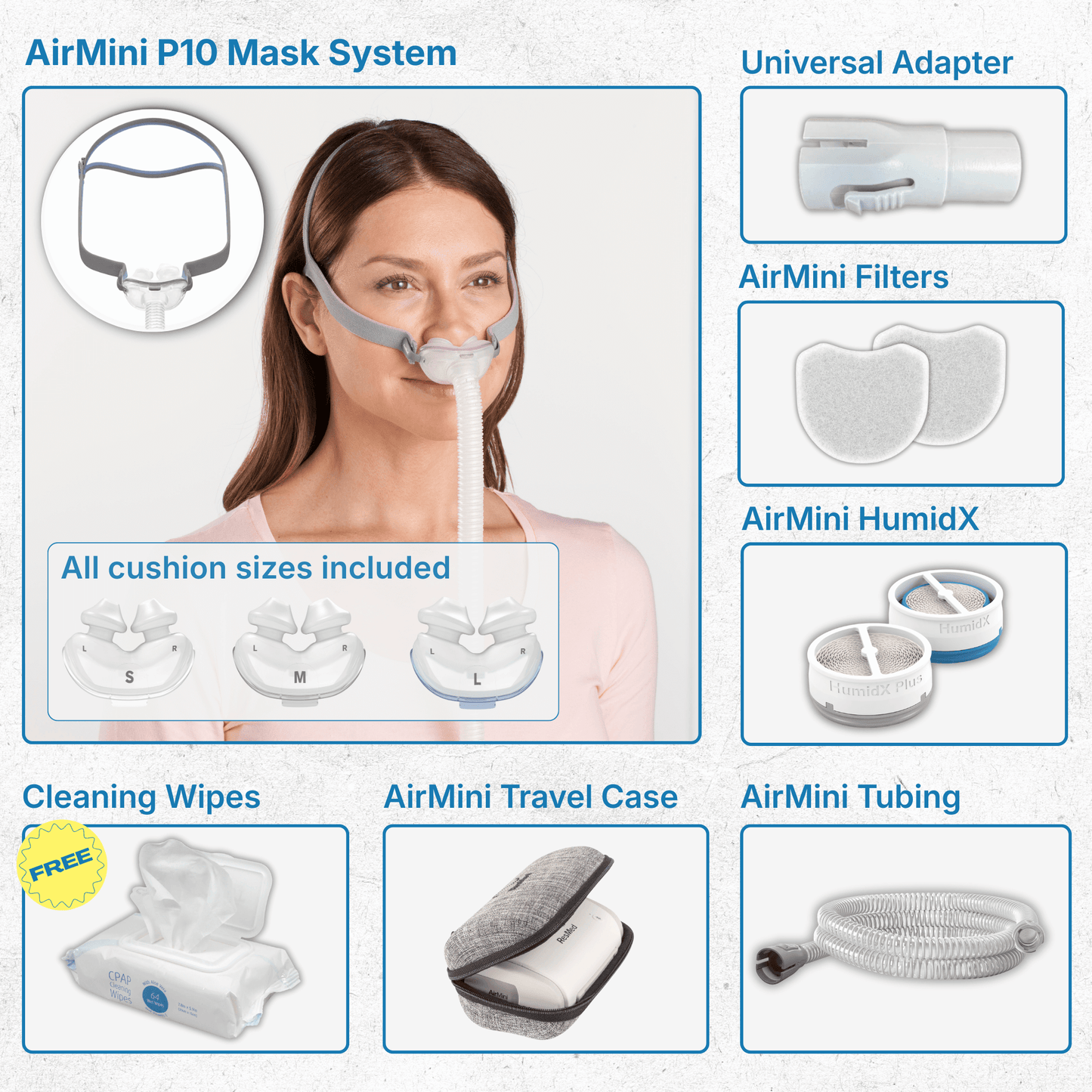 AirMini Complete Starter Kit: AirFit Mask, Hose, Filters, & HumidX