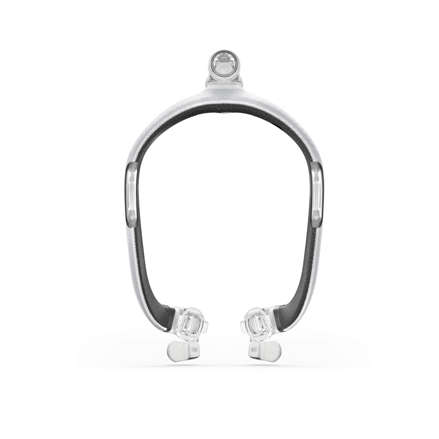 Rear view of the AirTouch F30i comfort frame displaying the dark grey soft lining and the attachment points for the CPAP headgear straps.