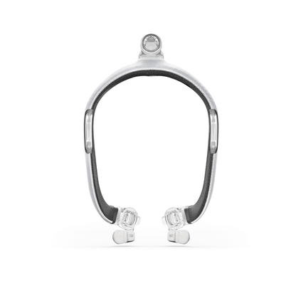 Rear view of the AirTouch F30i comfort frame displaying the dark grey soft lining and the attachment points for the CPAP headgear straps.