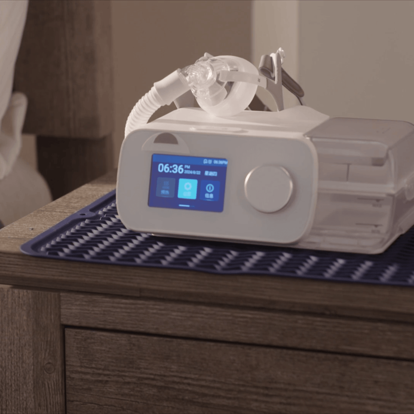 CPAP Nightstand Mat by CPAP Soap — Silicone Surface Protection & Noise Reduction