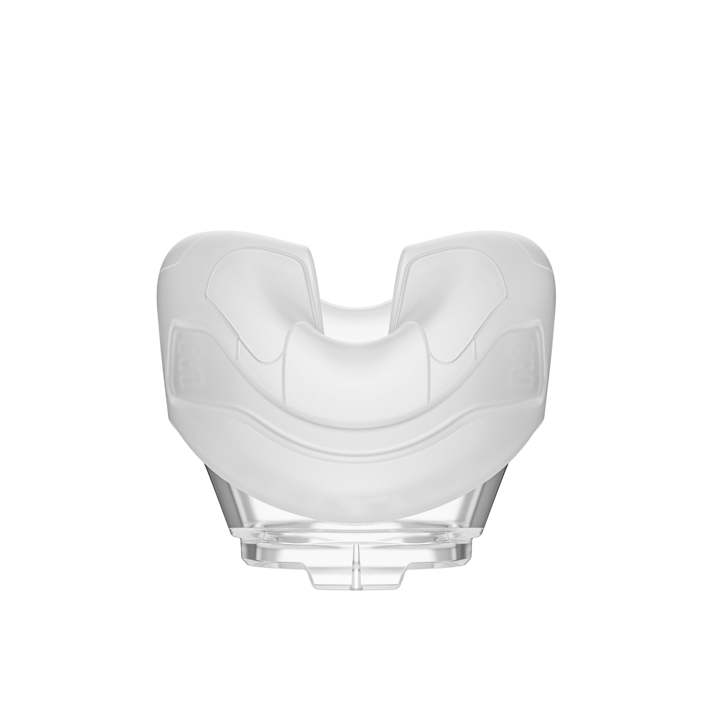 Top view of the Fisher & Paykel Nova Nasal Cushion, detailing the contoured nose bridge area and stability ridges designed to maintain a secure seal during sleep.