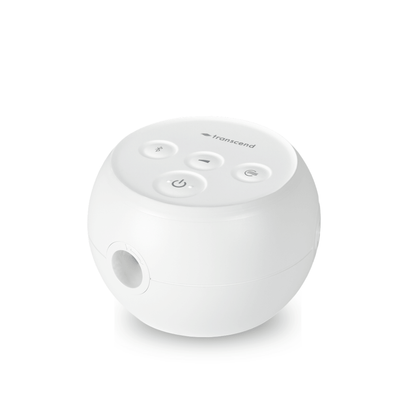 Transcend Micro 510 Auto CPAP Machine in Birch White — front angle showing button panel and hose port