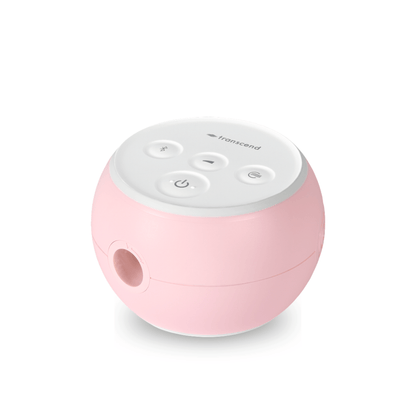 Transcend Micro 510 Auto CPAP Machine in Petal Pink — angled view showing compact spherical design