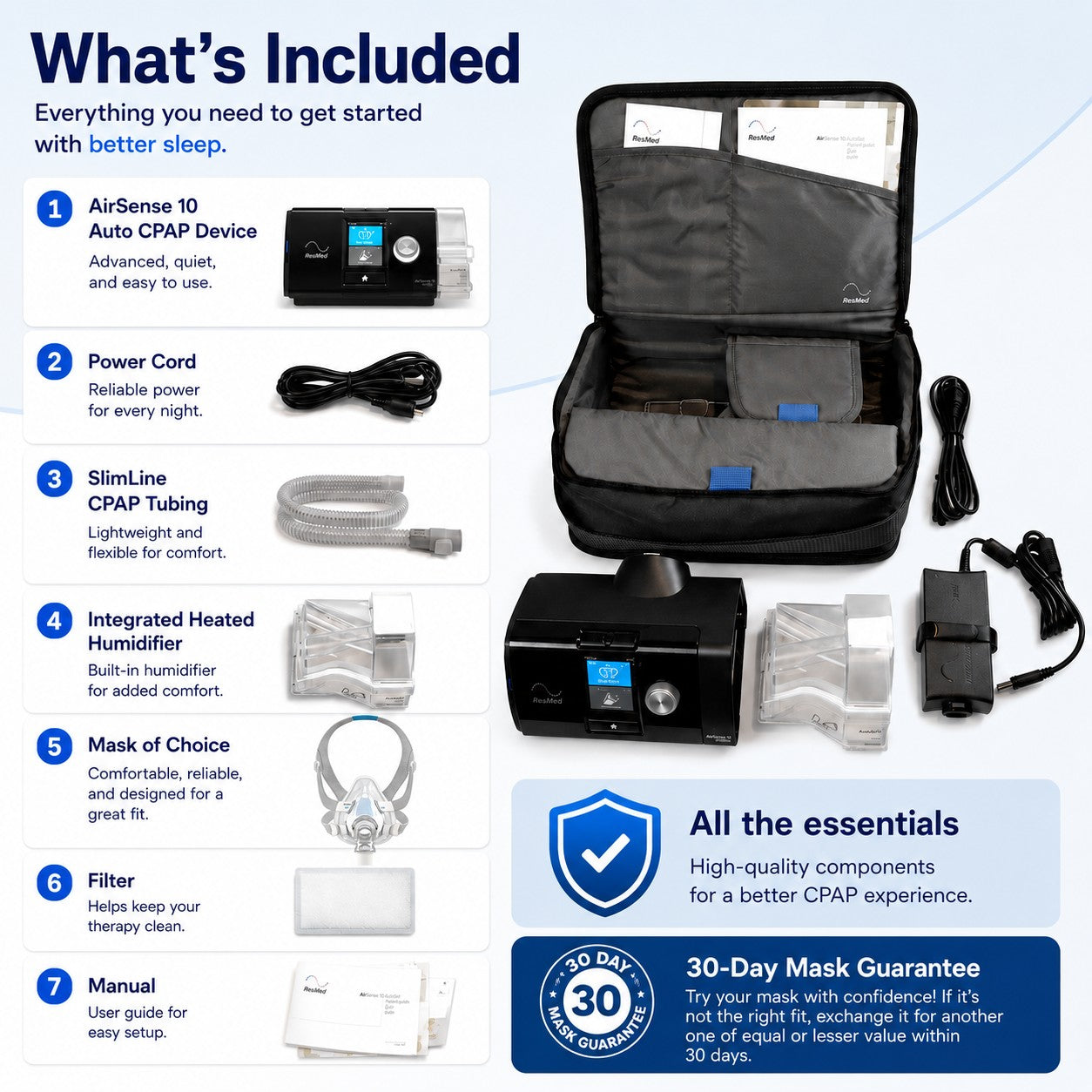 AirSense 10 Auto CPAP Package – Complete CPAP Therapy Setup with
