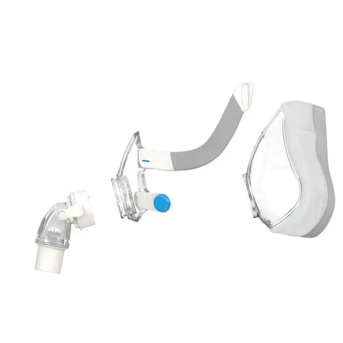 Exploded view of the ResMed AirTouch F20 full face mask frame system components