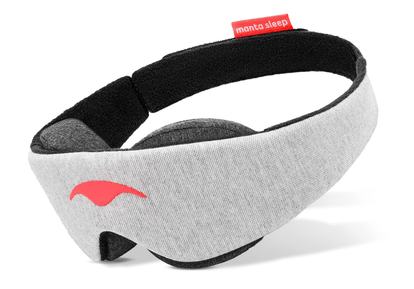 Angled view of the manta sleep mask. 