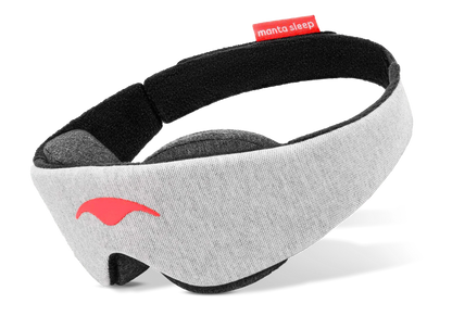 Angled view of the manta sleep mask. 