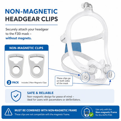 AirFit F20 & F30i Non-Magnetic Headgear Clips - 2 Pack