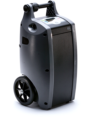 Oxlife Independence portable oxygen concentrator on a white background.