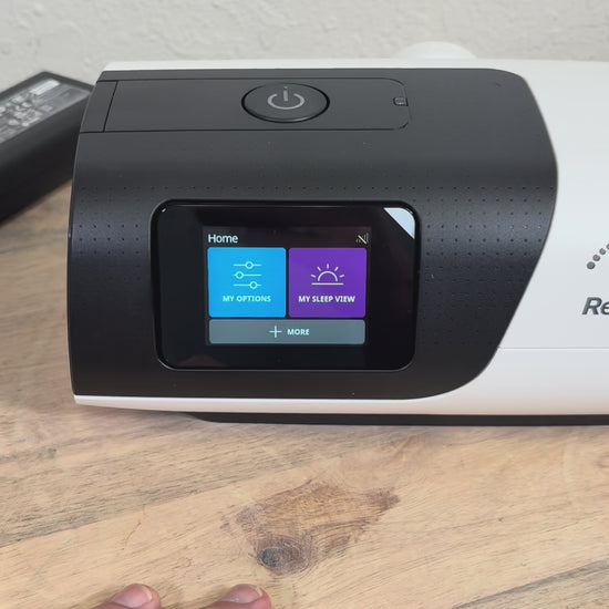 Changing the setting in the ResMed AirSense 11 CPAP for the installation of the inline bacteria filter. 