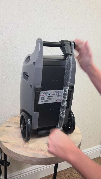 Demonstration of the battery installation on the O2 Concepts Oxlife Independence Portable Oxygen Concentrator. 
