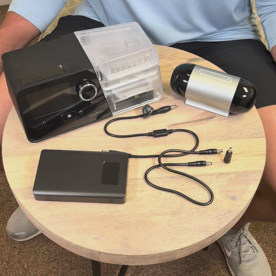 Universal CPAP Battery in use on the Luna G3 CPAP and the Luna TravelPAP. 