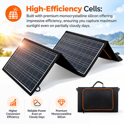 60W Foldable Solar Panel for Universal 20000mAh CPAP Battery