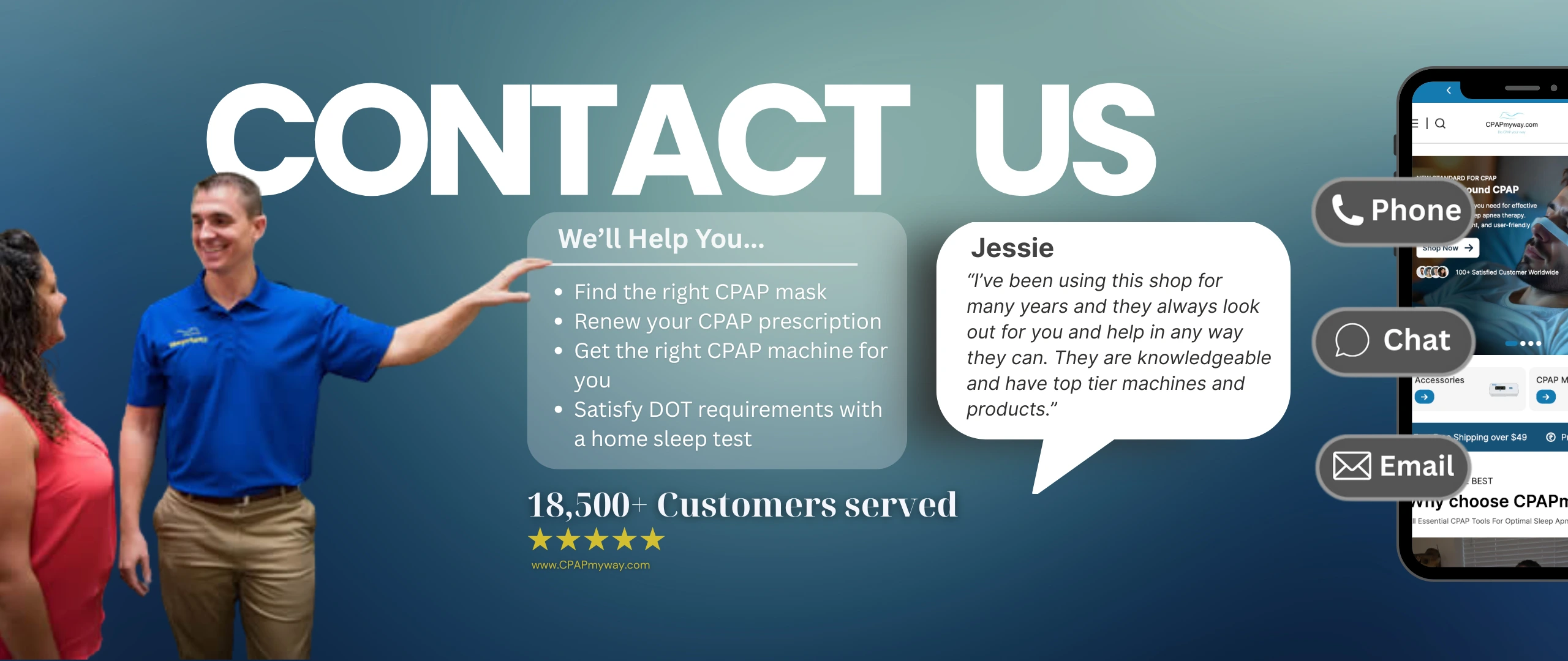 Image linking to the contact us page. We provide comprehensive personal customer support.