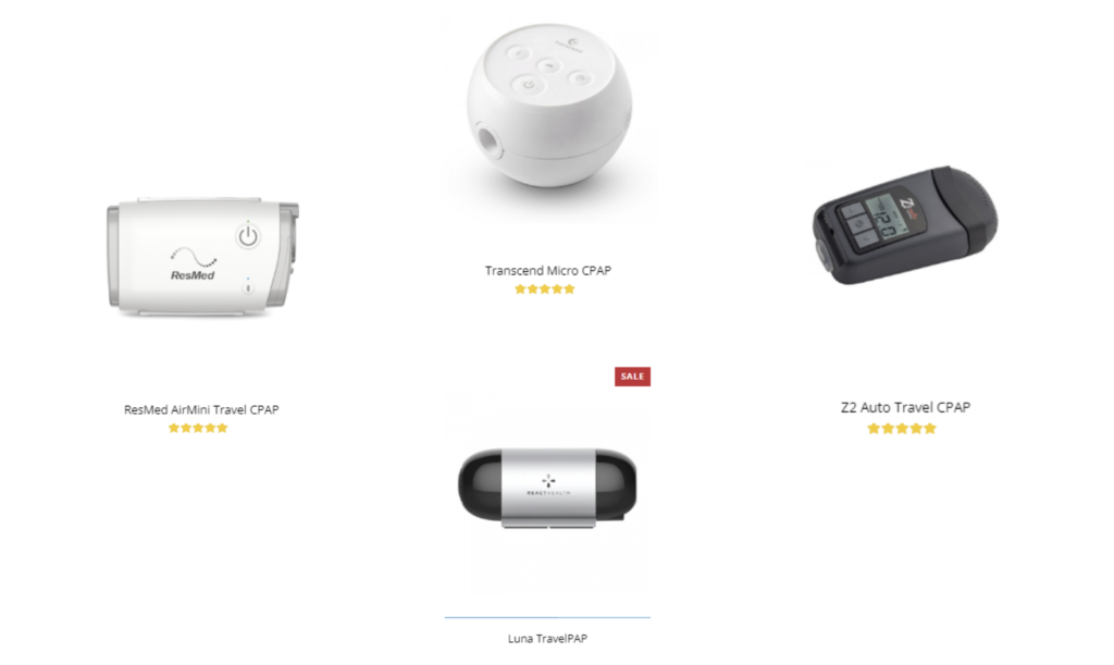 Travel CPAP Machines Multiple Machines Sorted Layout 5.2