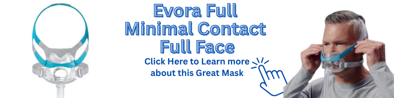 Evora Full Face CPAP mask with compact floating seal and minimal contact design